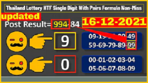 Thai Lottery Single Digit With Pairs Formula Non-Miss Tip 16-12-2021