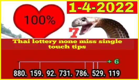 Thai lottery chart route Non Miss Two digit formula 1st April 2022