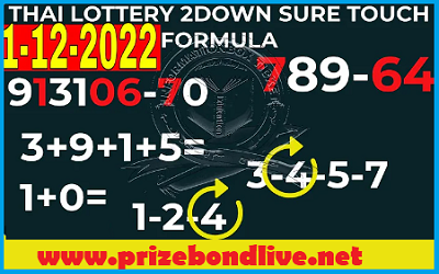 Thailand Lottery 2Down Sure Touch Formula 01-12-2022