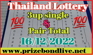 Thai Lottery Single Pair 3up chart route formula Tips 16/12/2022