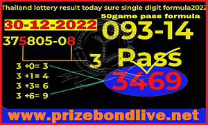 Thailand lottery result today sure single digit formula 30-12-2022