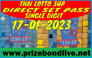 Thai Lottery 3up Direct Set Pass Single Digit Win Game 17-01-2023