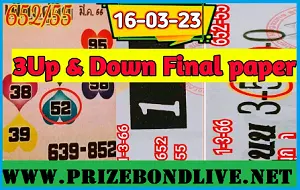 Thai lottery 3Up & Down final paper tips 16th March 2023