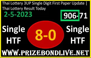 Thai Lottery 3up Single Digit First Paper Update 02/5/2023