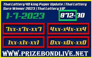 Thai Lottery 4D King Paper Sure Winning Update 01.07.2023