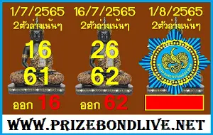 Thai Lottery 2D 100% Cut Number Digit 31 July 2566