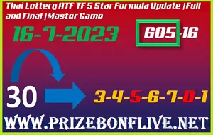 Thai Lottery HTF 5 Star Formula Update Full and Final Game 16.7.23
