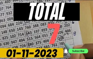 Thailand Lottery 2D Down Touch Total Game Low Set 01-11-2566