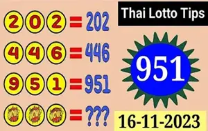 Thailand Lotto 3up Non Miss 100% Pair Formula 16-11-2023