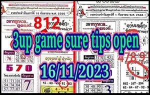 Thailand lottery 3up sure tips open cut digit number 16-11-2023